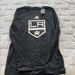 LA Kings Adidas Black Long Sleeve LA Logo Tee- brand new